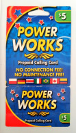 Power Works Prepaid Calling Card 5 Dollars Used Folded - Colecciones
