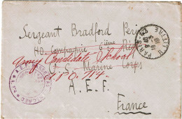 CTN89/DV-   I GM LETTRE DU 18/3/1918 CENSURE A.E.F. - WW1 (I Guerra Mundial)