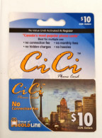 Group Of Gold Line  Ci Ci 10 $ Prepaid Calling Card  Used - Collections