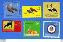 SOUTH SUDAN  2012/13 2nd Set MNH Stamps BIRDS ! Oiseaux & Wildlife Antilopes SOUDAN Du Sud = Südsudan - Sudán Del Sur