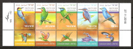 Israël Israel 2019 N° 2567 / 71 Avec Tab ** Oiseaux, Pêche, Poisson, Merops Apiaster, Guêpier, Martin-pêcheur, Rollier - Unused Stamps (with Tabs)