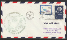 1966, TWA, First Flight Cover, UN New York - Zürich - Cartas & Documentos