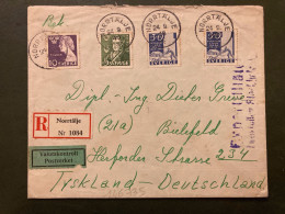 LR Pour ALLEMAGNE TP 30 X2 + 10 + 5 OBL.24 9 48 NOORTALJE - Storia Postale