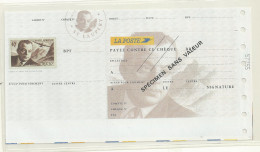 CURIOSITE SPECIMEN CHEQUE LA POSTE AVEC PA N° 21 NEUF TTB. - Sonstige & Ohne Zuordnung