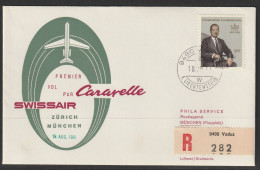 1966, Swissair, Erstflug, Liechtenstein - München - Air Post