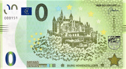 MEMO 0-Euro EAAA 103/1 BURG HOHENZOLLERN - Essais Privés / Non-officiels