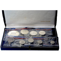 Monnaie De Paris-Coffret De 9 Piéforts Argent 1976 Pessac - Essais, Piéforts, épreuves & Flans Brunis