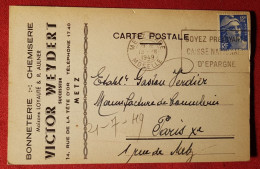 Carte Postale - Bonneterie Chemiserie - Victor Weydert - Metz - Metz