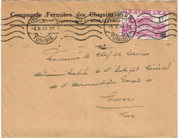 CTN89/DV- LETTRE CIE FERMIERE DES CHEMINS DE FER TUNIS / CUERS 1/10/1941 - Storia Postale