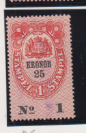 Zweden Fiskale Zegel Cat; J.Barefoot  Fondstaempel(Bill Of Exchange) 26 - Revenue Stamps