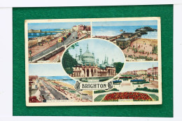 CARTOLINA POSTALE VIAGGIATA 1954 BRIGHTON REGNO UNITO: PANORAMA COLLAGE 0147 POSTCARD - Brighton