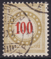 Schweiz: Portomarke SBK-Nr. 28BK (Rahmen Bräunlicholiv, Wasserzeichen Kreuz, 1908-1909) Gestempelt - Postage Due