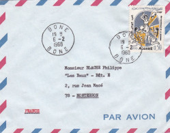 ALGERIE -1968-Lettre BONE Pour MONTESSON-78 (France)-tp" Fête De La Jeunesse "seul Sur Lettre....cachet - Algerien (1962-...)