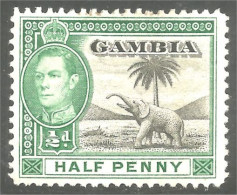 404 Gambia George VI Elephant Elefante Norsu Elefant Olifant MH * Neuf (GAM-41) - Eléphants