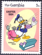 404 Gambia Disney Donald Painting Eggs Oeufs Paques Easter MNH ** Neuf SC (GAM-29c) - Pascua