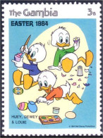 404 Gambia Disney Painting Eggs Oeufs Paques Easter MNH ** Neuf SC (GAM-27c) - Pasqua