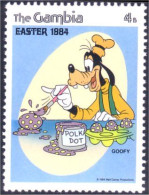 404 Gambia Disney Dingo Goofy Painting Eggs Oeufs Paques Easter MNH ** Neuf SC (GAM-28c) - Easter