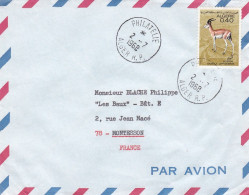 ALGERIE -1968-Lettre ALGER Pour MONTESSON-78 (France)-tp" Gazelle "seul Sur Lettre....cachet - Algérie (1962-...)