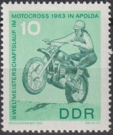 1963 DDR, ** Mi:DD 972, Yt:DD 678, Moto-Cross, 250cm3, Motocross-Meisterschaften - Moto