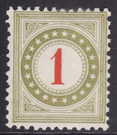 Schweiz: Portomarke SBK-Nr. 23DK (Rahmen Hellgrünlicholiv, Wasserzeichen Kreuz Liegend, 1910) Ungebraucht * - Postage Due