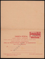 Cabo Juby Enteros Postales 4 1935 Tipos De Marruecos Habilitados - Kaap Juby