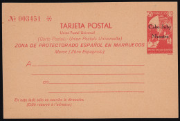 Cabo Juby Enteros Postales 2 1934 Tipos De Marruecos Habilitados - Cape Juby