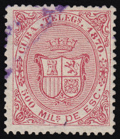 Cuba Telégrafos 8 1870 Escudo De España Usado - Kuba (1874-1898)