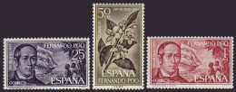 Fernando Poo 220/22 1964 Día Del Sello De 1963 Gobernador Chacón-Flor De Azaha - Fernando Poo