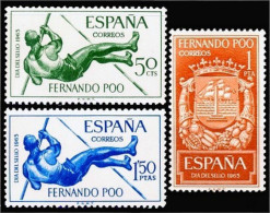 Fernando Poo 245/47 1965 Día Del Sello Salto Con Pértiga-Escudo MNH - Fernando Po