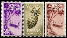 Fernando Poo 223/25 1964 Pro Infancia Piragua Piña MNH - Fernando Po