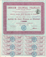 Titre De 1900 - Omnium Colonial Français - - Afrika