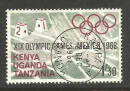 KUT / UGANDA. 1968. 1/- 30 OLYMPICS USED KAMPALA POSTMARK - Ouganda (1962-...)