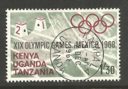 KUT / UGANDA. 1968. 1/- 30 OLYMPICS USED KAMPALA POSTMARK - Uganda (1962-...)