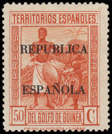 Guinea Española 225 1931 Alfonso XIII  Sobrecargados Reública Española MNH - Guinea Española