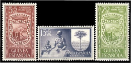 Guinea Española 362/64 1956 Día Del Sello Escudos MNH - Spanish Guinea