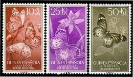 Guinea Española 388/90 1958 Día Del Sello Mariposas MNH - Guinea Espagnole