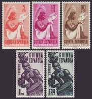 Guinea Española 325/29 1953 Serie Básica Tipos Indígenas MNH - Spaans-Guinea