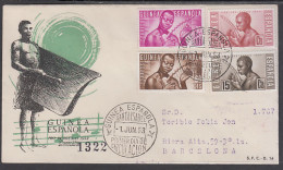 Guinea Española 321/24 1953 Pro Indígenas Músicos Indígenas SPD Sobre Primer D - Guinea Española