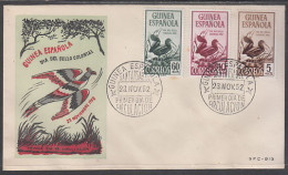 Guinea Española 318/20  1952 Día De Sello Fauna SPD Sobre Primer Día - Spaans-Guinea