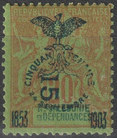 NOUVELLE-CALEDONIE Poste  86 * MH Type Paix Et Commerce Cinquantenaire Surcharge 1903 [ColCla] - Neufs