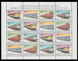 Guinea Ecuatorial 360/63 2005 Minihojita Trenes MNH - Otros & Sin Clasificación