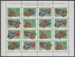 Guinea Ecuatorial 280/83 2001 Minihojita Vehículos De Bomberos MNH - Altri & Non Classificati