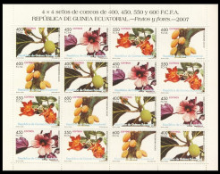 Guinea Ecuatorial 393/96 2007 Minihojita Frutos Y Flores Flora Minihojita - Andere & Zonder Classificatie