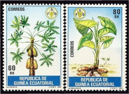 Guinea Ecuatorial 55/56 1984 Alimentación Papaya Y Malanga MNH - Autres & Non Classés