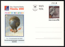 Guinea Ecuatorial Entero Postal 8 2000 Filatelia 2000 Globo Air Balloon - Sonstige & Ohne Zuordnung