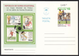 Guinea Ecuatorial Entero Postal 5 1998 Mundial Fútbol Francia 98 Football - Otros & Sin Clasificación