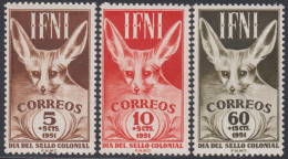 Ifni 76/78 1951 Día Del Sello Fauna  MNH - Ifni