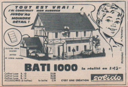 Solido. Maison Bati 1000. Ech 1/43 Adapté Aux Voitures Miniatures. Illustration Norbert Fersen. 1964. - Pubblicitari