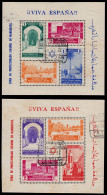 Marruecos Morocco 167/68 Hojitas 1937 Monumentosy  Paisajes  Usados - Maroc Espagnol