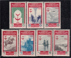 Marruecos Morocco 336/42 1950 Pro Tuberculosos MNH - Spaans-Marokko